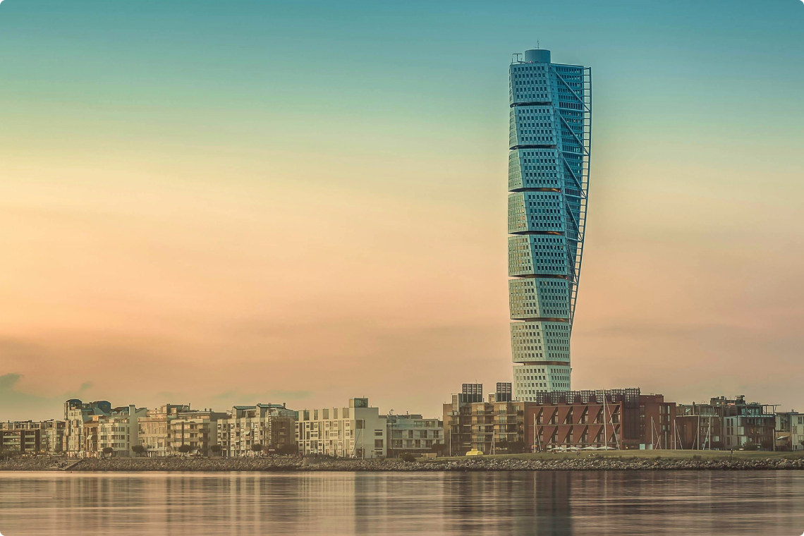 Turning Torso residential skyscraper in Malmö